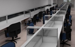 Estaciones de trabajo con responsabilidad compartida Mampara metálica