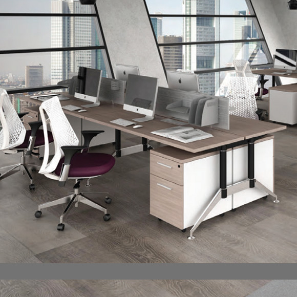Mesa multiusuarios B/Chrome bench